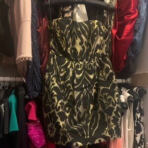 H&M Strapless Dress in Black and Gold